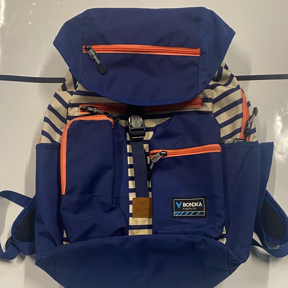 Women's Navy, White and Orange Backpack